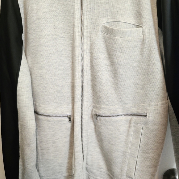INC Gray with Leather arm detailing with sherpa - Picture 3 of 5